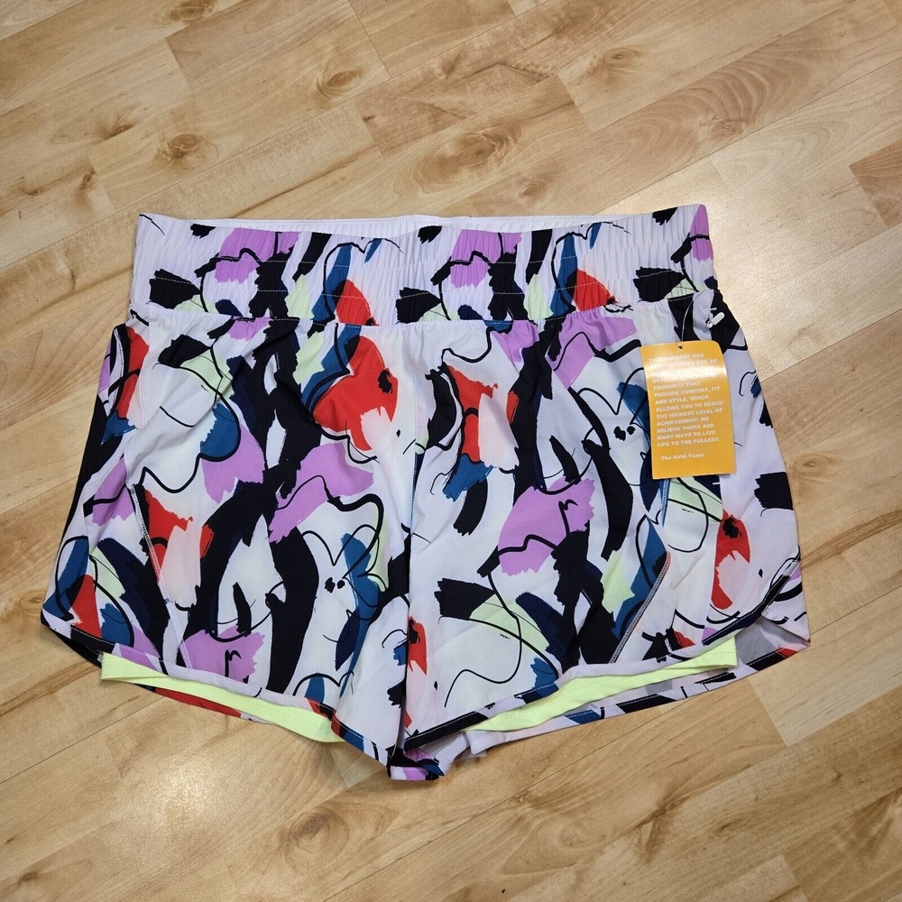 NWT AVIA Running Shorts Women's XL 16/18 Colorful Lined